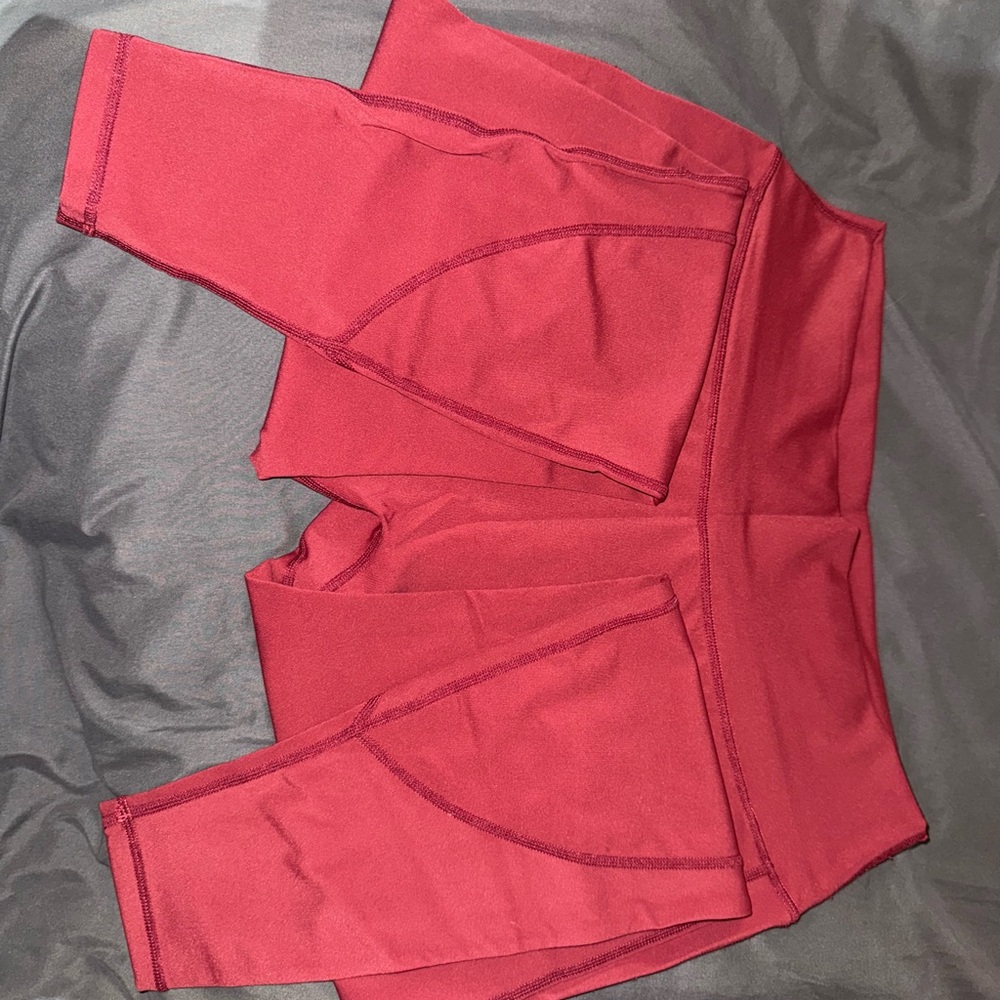 BuffBunny Red Leggings with Structured Design